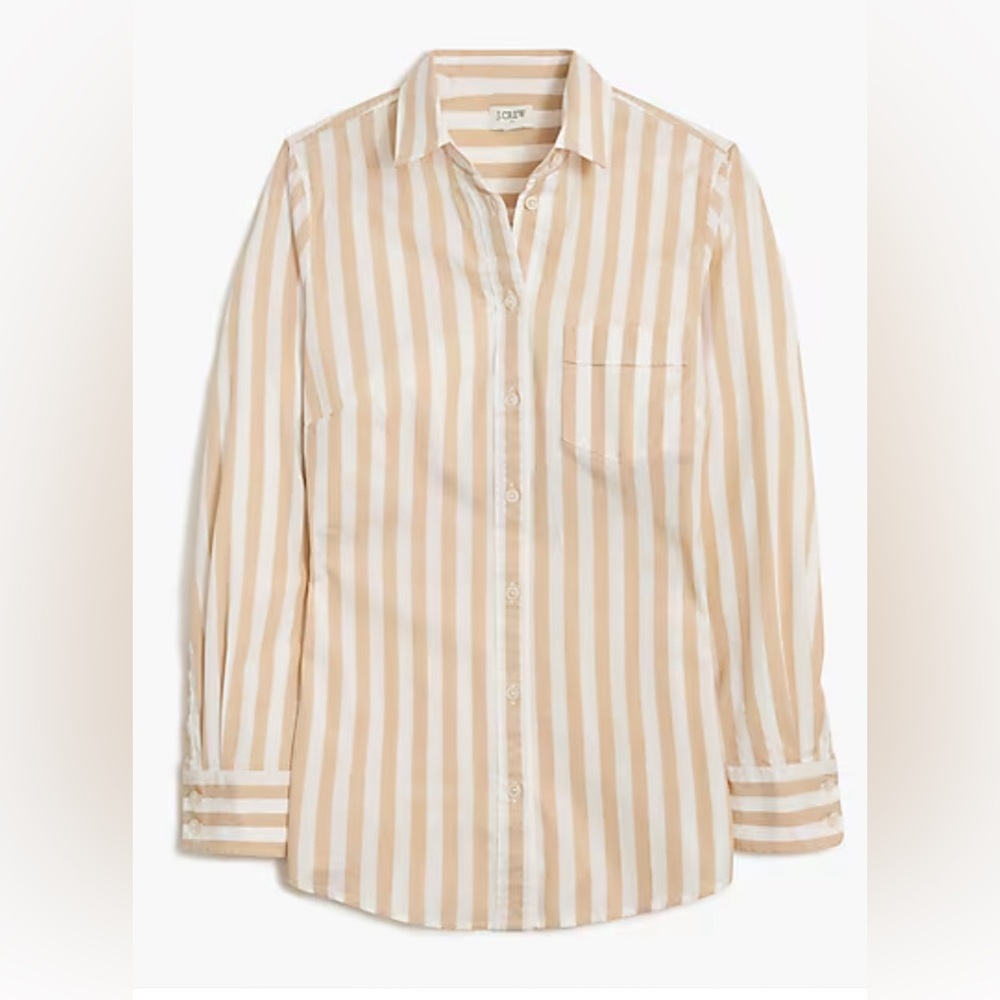 J.Crew Women’s Beige Striped Button-Up Shirt Size XS